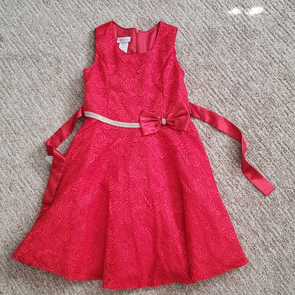 Bonnie Jean Red Holiday Dress Size 10
